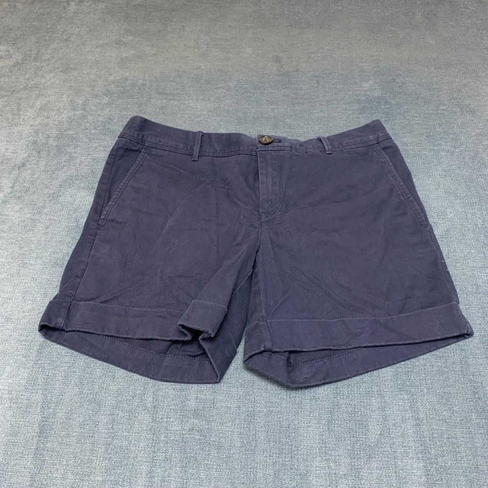 Banana Republic City Chino Shorts Women 4 Blue Cotton Stretch Relaxed Streetwear